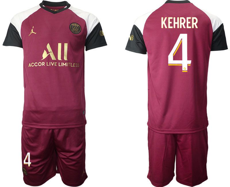 Men 2020-2021 club Paris St German away #4 red Soccer Jerseys